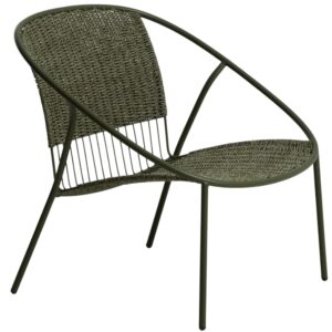 Kave Home Zelen&eacute; zahradn&iacute; křeslo Atrani s v&yacute;pletem