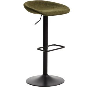 Kave Home Zeleno-čern&aacute; čalouněn&aacute; barov&aacute; židle Danua 58-82 cm