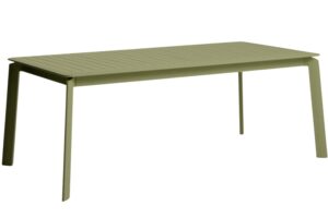 Kave Home Zelen&yacute; hlin&iacute;kov&yacute; rozkl&aacute;dac&iacute; zahradn&iacute; stůl Brela 205/287 x 100 cm