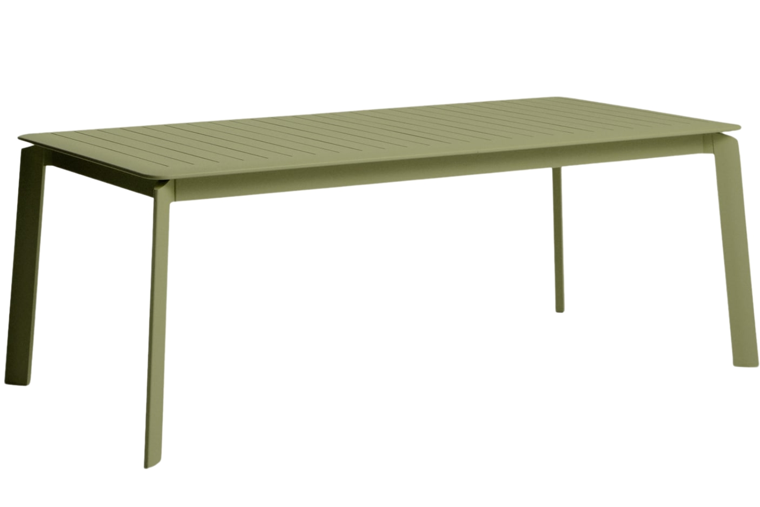 Kave Home Zelený hliníkový rozkládací zahradní stůl Brela 205/287 x 100 cm