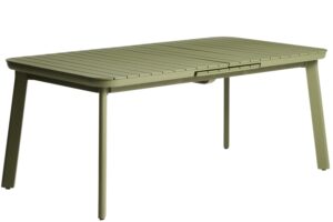 Kave Home Zelen&yacute; kovov&yacute; zahradn&iacute; rozkl&aacute;dac&iacute; stůl Izola 185/235 x 100 cm
