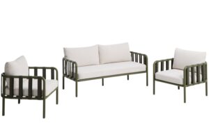 Kave Home Zelen&yacute; zahradn&iacute; set pohovky a křesel Omala