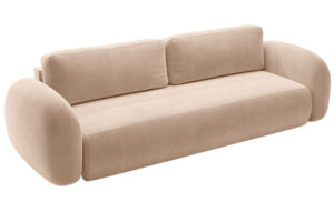 Maison Heritage B&eacute;žov&aacute; sametov&aacute; rozkl&aacute;dac&iacute; pohovka Kora 262 cm