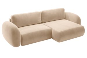 Maison Heritage B&eacute;žov&aacute; sametov&aacute; rozkl&aacute;dac&iacute; pohovka Kora 262 cm