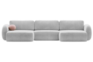 Maison Heritage &Scaron;ed&aacute; sametov&aacute; rozkl&aacute;dac&iacute; pohovka Kora 362 cm