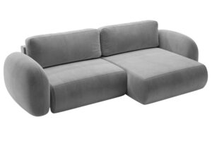 Maison Heritage Tmavě &scaron;ed&aacute; sametov&aacute; rozkl&aacute;dac&iacute; pohovka Kora 262 cm