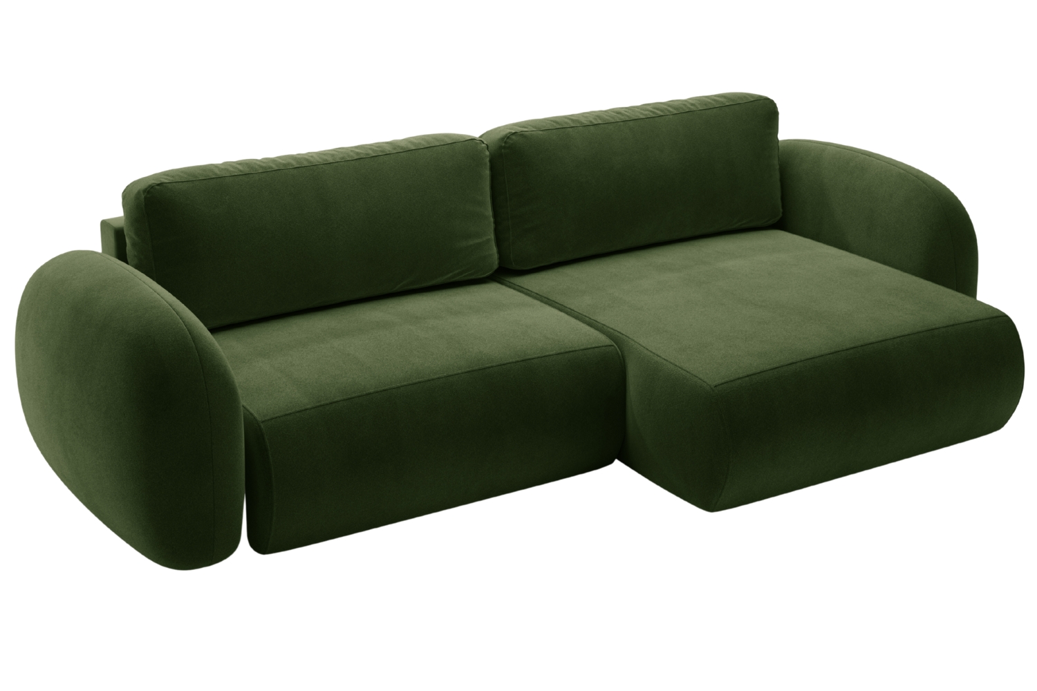 Maison Heritage Zelená sametová rozkládací pohovka Kora 262 cm