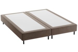 Micadoni Hněd&aacute; sametov&aacute; dvoulůžkov&aacute; postel Whale 140 x 200 cm