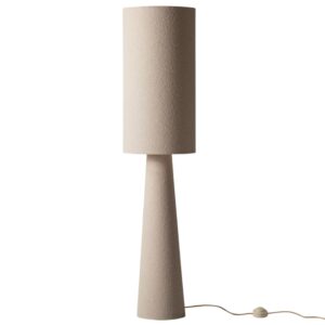 Micadoni Kr&eacute;mově b&iacute;l&aacute; boucl&eacute; stojac&iacute; lampa Delia 130 cm