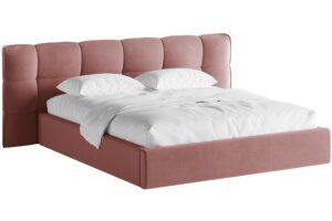 Micadoni Růžov&aacute; sametov&aacute; dvoulůžkov&aacute; postel Eric 180 x 200 cm s &uacute;ložn&yacute;m prostorem