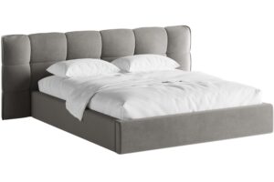 Micadoni &Scaron;ed&aacute; sametov&aacute; dvoulůžkov&aacute; postel Eric 160 x 200 cm s &uacute;ložn&yacute;m prostorem