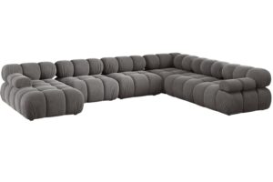 Micadoni &Scaron;ed&aacute; sametov&aacute; rohov&aacute; pohovka Bellis 376 cm