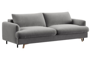 Micadoni &Scaron;ed&aacute; sametov&aacute; rozkl&aacute;dac&iacute; pohovka Naomi 233 cm