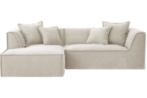 Micadoni Světle b&eacute;žov&aacute; rohov&aacute; pohovka Milton 270 cm