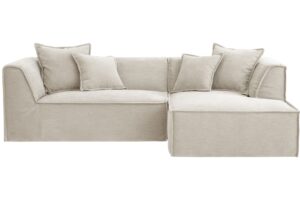 Micadoni Světle b&eacute;žov&aacute; rohov&aacute; pohovka Milton 270 cm