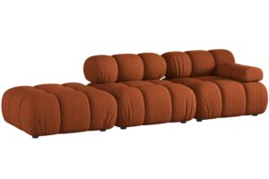 Micadoni Terakotově oranžov&aacute; čtyřm&iacute;stn&aacute; pohovka Bellis II. 282 cm