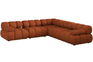 Micadoni Terakotově oranžov&aacute; rohov&aacute; pohovka Bellis II. 282 cm