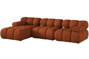 Micadoni Terakotově oranžov&aacute; rohov&aacute; pohovka Bellis II. 282 cm