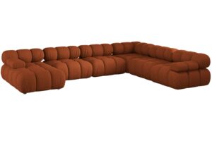 Micadoni Terakotově oranžov&aacute; rohov&aacute; pohovka Bellis II. 376 cm