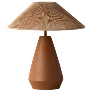 Micadoni Terakotově oranžov&aacute; stoln&iacute; lampa Ina 38 cm