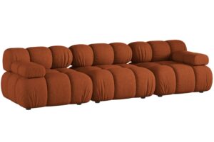 Micadoni Terakotově oranžov&aacute; trojm&iacute;stn&aacute; pohovka Bellis II. 282 cm