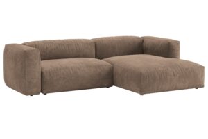 Micadoni Tmavě b&eacute;žov&aacute; sametov&aacute; rozkl&aacute;dac&iacute; pohovka Martina 280 cm