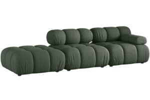 Micadoni Tmavě zelen&aacute; čtyřm&iacute;stn&aacute; pohovka Bellis II. 282 cm