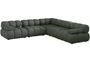 Micadoni Tmavě zelen&aacute; rohov&aacute; pohovka Bellis II. 282 cm