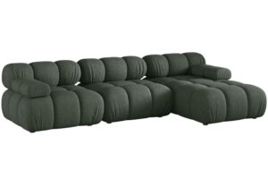 Micadoni Tmavě zelen&aacute; rohov&aacute; pohovka Bellis II. 282 cm