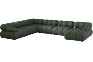 Micadoni Tmavě zelen&aacute; rohov&aacute; pohovka Bellis II. 376 cm