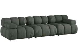 Micadoni Tmavě zelen&aacute; trojm&iacute;stn&aacute; pohovka Bellis II. 282 cm