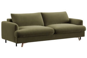 Micadoni Zelen&aacute; sametov&aacute; rozkl&aacute;dac&iacute; pohovka Naomi 233 cm