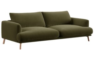 Micadoni Zelen&aacute; sametov&aacute; trojm&iacute;stn&aacute; pohovka Naomi 200 cm