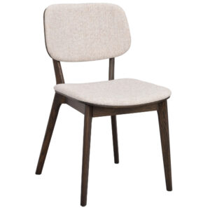 Rowico Světle b&eacute;žov&aacute; čalouněn&aacute; j&iacute;deln&iacute; židle BARRETT s hnědou podnož&iacute;