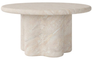 Somcasa Konferenčn&iacute; stolek Luigi ⌀ 80 cm s dekorem travertinu