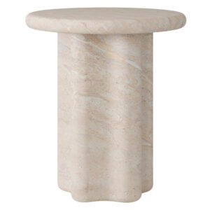 Somcasa Odkl&aacute;dac&iacute; stolek Emeric &oslash; 50 cm s dekorem travertinu