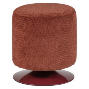 WOOOD Červen&yacute; boucl&eacute; otočn&yacute; taburet Islen &oslash; 39 cm