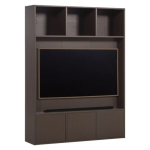 WOOOD Hněd&aacute; dřevěn&aacute; TV stěna Meggy 215 x 160 cm