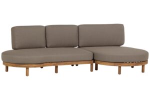 WOOOD Hněd&aacute; zahradn&iacute; rohov&aacute; pohovka Zinto 300 cm