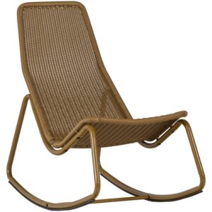 WOOOD Hnědožlut&eacute; zahradn&iacute; houpac&iacute; křeslo Tom