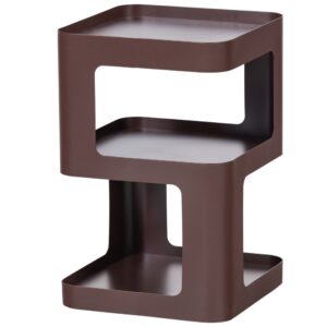 WOOOD Hněd&yacute; kovov&yacute; odkl&aacute;dac&iacute; stolek Riv 35 x 35 cm