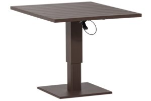 WOOOD Hněd&yacute; kovov&yacute; zahradn&iacute; v&yacute;&scaron;kově nastaviteln&yacute; bistro stolek Tesso 100 x 80 cm