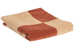 WOOOD Oranžovo-b&eacute;žov&yacute; bavlněn&yacute; pl&eacute;d Zena 170 x 130 cm