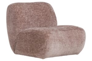 WOOOD Růžov&eacute; sametov&eacute; křeslo Nomu