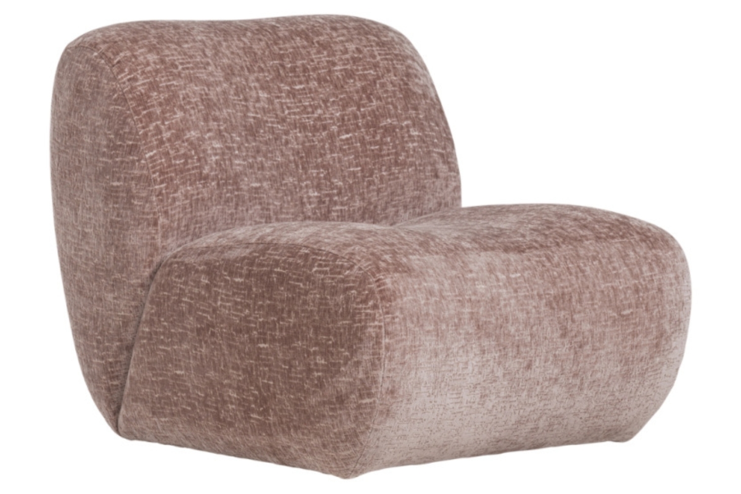 WOOOD Růžové sametové křeslo Nomu