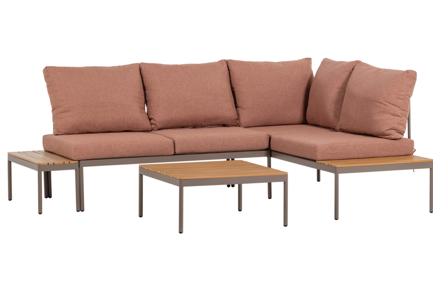 WOOOD Růžový zahradní set modulární rohové pohovky a stolku Zaro