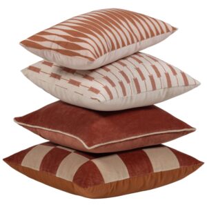 WOOOD Set čtyř oranžovo-b&eacute;žov&yacute;ch pol&scaron;t&aacute;řů Zena