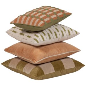 WOOOD Set čtyř zeleno-b&eacute;žov&yacute;ch pol&scaron;t&aacute;řů Vola