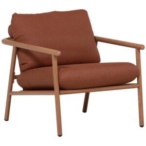 WOOOD Terakotově oranžov&eacute; kovov&eacute; zahradn&iacute; křeslo Cavero s pol&scaron;t&aacute;ři