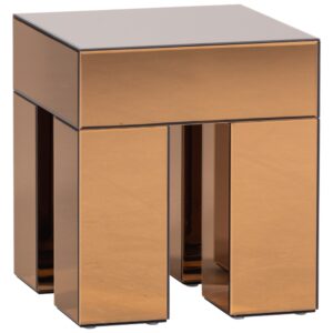 WOOOD Zlat&yacute; zrcadlov&yacute; odkl&aacute;dac&iacute; stolek Mirrox 45 x 45 cm